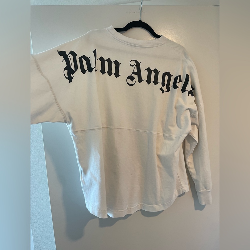 White authentic palm angels long sleeve t